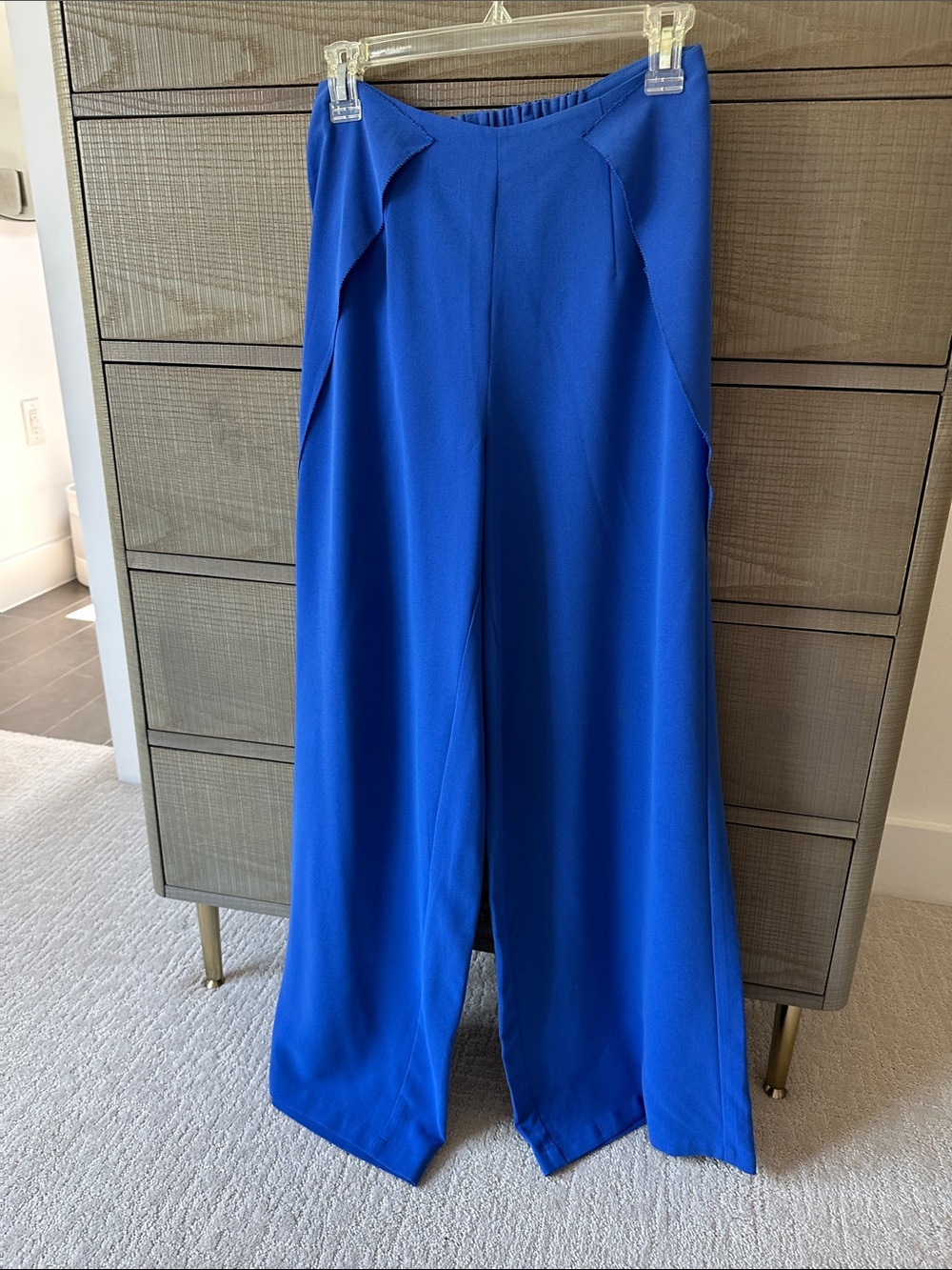 Blue Wide-Leg Women's Pants